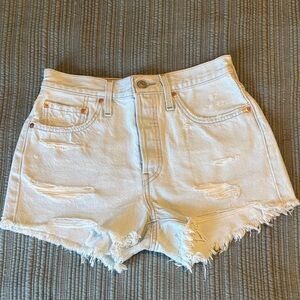 Levi's Light Blue Distressed Jean Shorts
